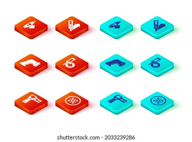 Ajuste termómetro digital, copo de nieve, médico e icono. Vector