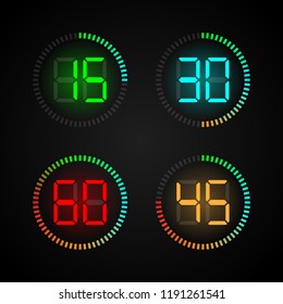 Set of digital timers, 15-30-45-60