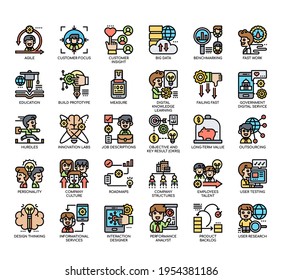 Set of Digital Transformation thin line and pixel perfect icons for any web and app project. 