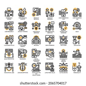 Set of Digital Transformation thin line icons for any web and app project. 