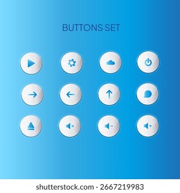 Set of digital UI and web buttons