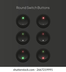 Set of digital UI and web buttons