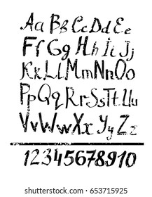 set Digits and letters vintage. Vector