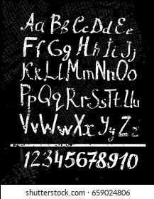 set Digits and letters vintage. Vector