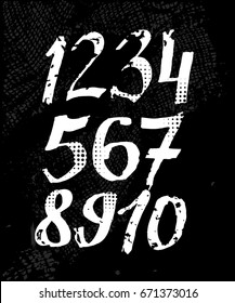 set Digits vintage. Vector