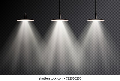 Set of dim half transparent shining lamp. Vector illustration for your graphic design.