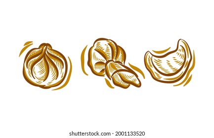 Set of Dim Sum Hand Drawing Illustration doodle for branding logo background element