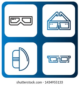 Set of dimensional icons such as d glasses, Chocolate egg , dimensional