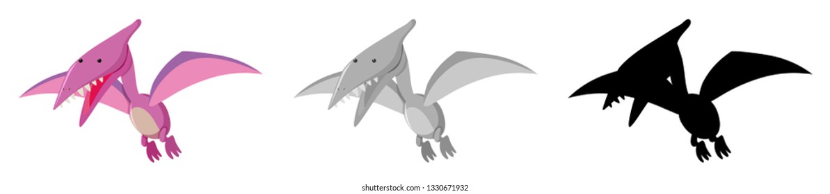 Set of dinosaur character illustration