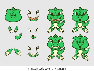 set of dinosaur elements