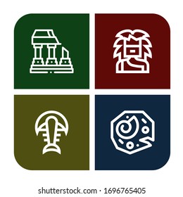 Set of dinosaur icons. Such as Ruined, Troglodyte, Fossil , dinosaur icons