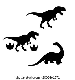 set of dinosaur isolated on a white background