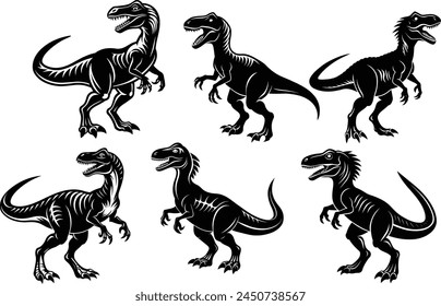 Set of Dinosaur silhouette vector illustration