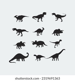 set of dinosaur vector icon