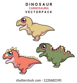 Set of Dinosaur vector pack cute cartoon