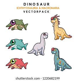 Set of Dinosaur vector pack cute cartoon