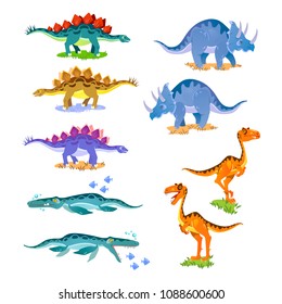 Set of dinosaurs