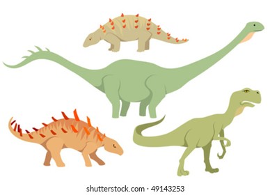 Set of dinosaurs