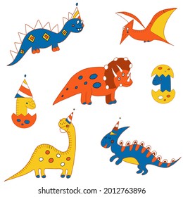 a set with dinosaurs for children, for a holiday, for a birthday