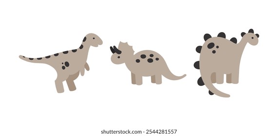 Set with dinosaurs. Cute children's illustration isolated on white background.