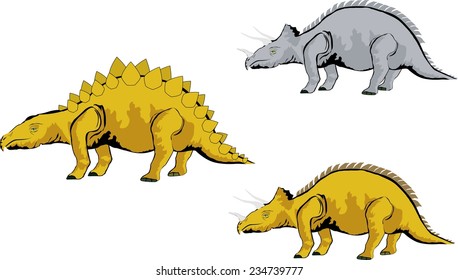 Set of dinosaurs isolated on white
