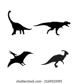 Set of Dinosaurs Silhouette vector