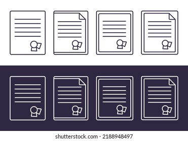 Set of diplomas icon. Isolated black and white vector illustration for your design