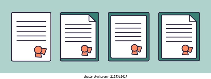Set of diplomas icon. Isolated vector illustration for your design