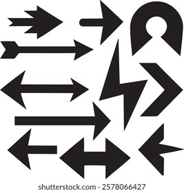 Set of direction arrow vector signs or icons.