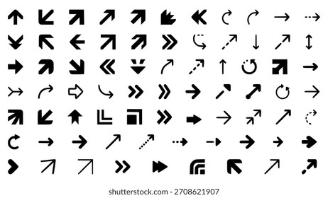 conjunto de icono de flecha direccional UI UX diseño de Plantilla de Ilustración vectorial de color plano