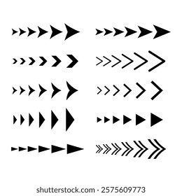 Set of Directional Arrows in Various Styles and Sizes Vector Illustration. This vector image showcases a collection of arrows in various styles, sizes, and designs. 