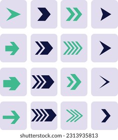 set of directional vector arrows