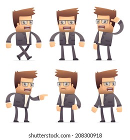 set of director character in different interactive  poses