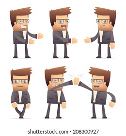 set of director character in different interactive  poses