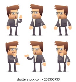 set of director character in different interactive  poses