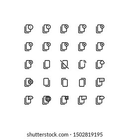 Set of directory, collection, folder outline style icon - vector