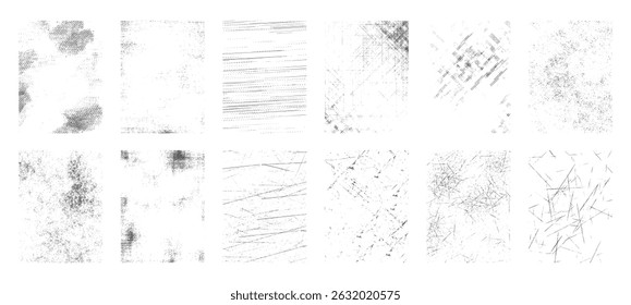 Set of Dirty grunge texture vector. Use by  texture, page, background, scratch, grain, frame, paint, design.
