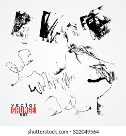 Set of dirty, scratched, smeared, soiled textures.
