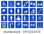 set of disability icon or disability info graphics element or disability accessibility icon or physically disabled people icon. eps vector