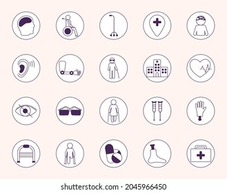 set of disabled accessibility symbols