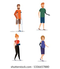 set disabled people with physical injury
