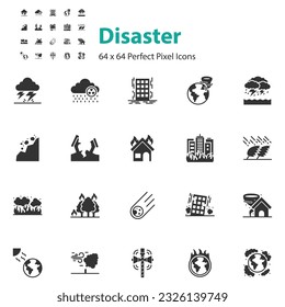 set of disaster icons, environment, natural 