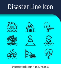 Set of disaster  linear icon.