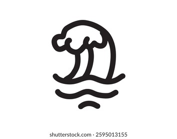 Set of an Disaster Tsunami Line Icon
