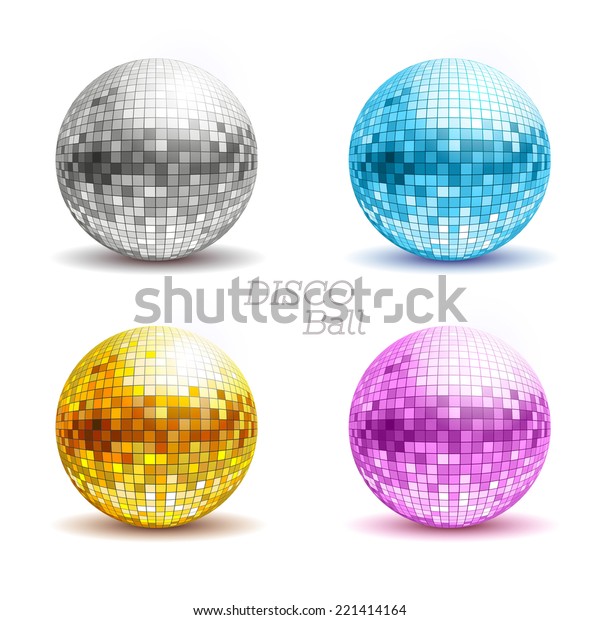 Set of disco balls.\
Disco background