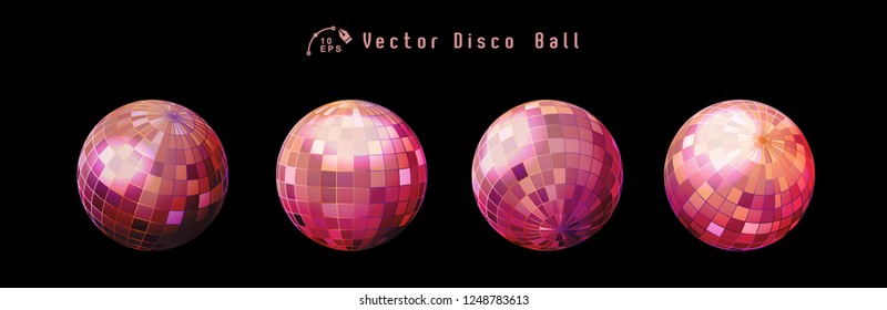 Set of disco balls in Vector. Great for party events.