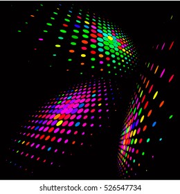  Set disco dots.Colorful dots abstract vector background.