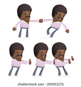set of disco man character in different interactive  poses