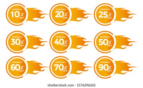 Set DISCOUNT IN Banner Sales Discounts. Discounts for offers. Special Offer, Discount Label vector template