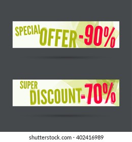 Set of discount banners. 